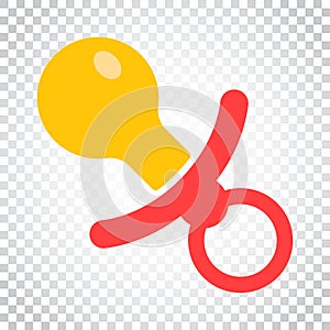Baby pacifier icon. Child toy nipple vector illustration. Simple