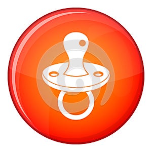 Baby pacifier icon, flat style