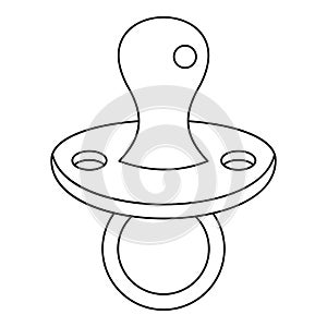 Baby pacifier icon, outline style