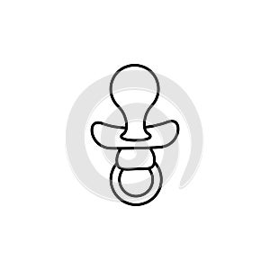 Baby pacifier icon. Simple line, outline vector elements of child for ui and ux, website or mobile application