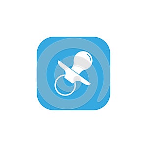 Baby pacifier icon. Vector illustration, flat design