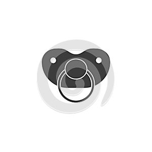Baby pacifier icon. Vector illustration, flat design