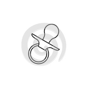 Baby pacifier icon. Vector illustration, flat design.