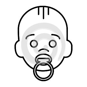 Baby with a pacifier line icon. vector illustration isolated on white. outline style design, designed for web and app