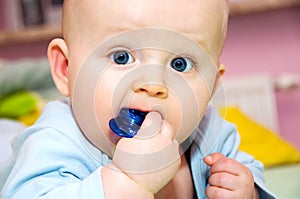 Baby and pacifier portrait