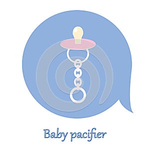 Baby pacifier vector icon.