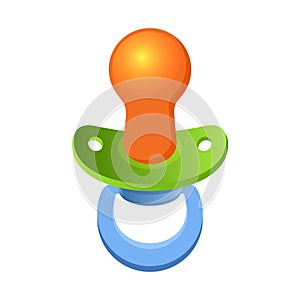 Baby pacifier on white background.