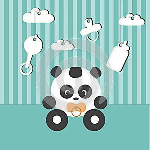 Baby panda in the babys room