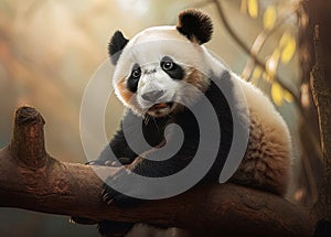 Baby Panda Bear in a Forest.. AI generated Illustration