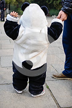 Baby with Panda Clothe photo