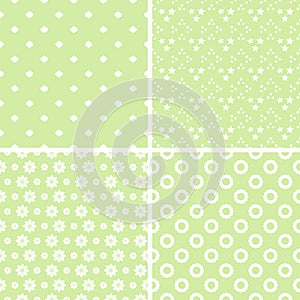 Baby pastel different vector seamless patterns.