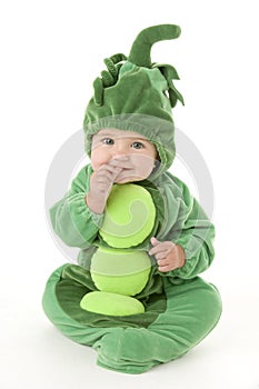 Baby in peas in pod costume