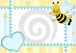 Baby photo frame with bee.