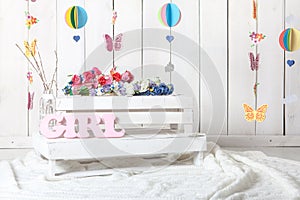 Baby photography studio background setup