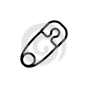 Baby pin thin line icon. Outline symbol baby pin for the design of children`s webstie and mobile applications. Outline