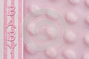 Baby pink fleece material textured background