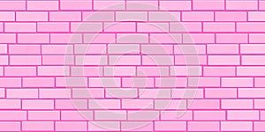 Baby pink smooth ceramic brick wall seamless background texture