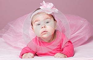 Baby in pink tutu