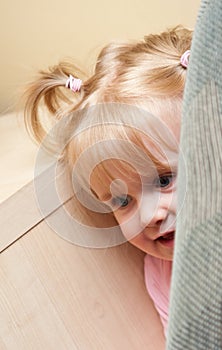 Baby play hide and seek photo