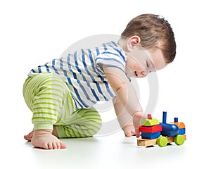 Baby playing with block toys