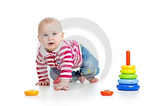 Baby playing with educational toy