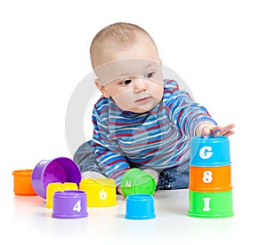 Baby playing with educational toys