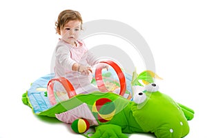 Baby playing isolated