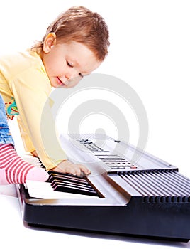 Baby playing piano