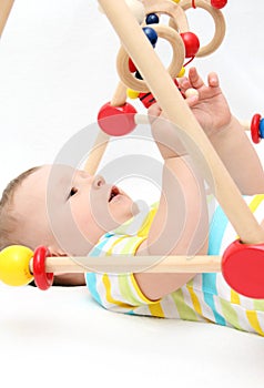 Baby playing with toys