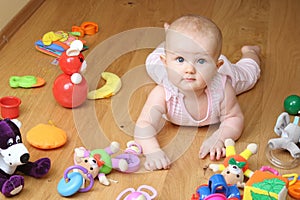 Baby playing with a toys