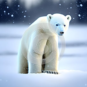 Baby Polar Bear, Generative AI Illustration
