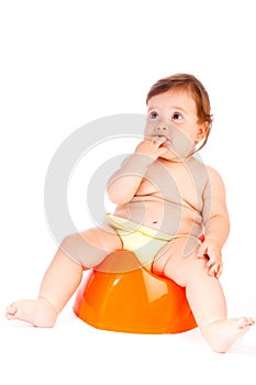 Baby on potty