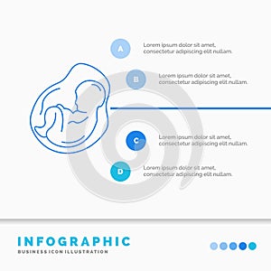 Baby, pregnancy, pregnant, obstetrics, fetus Infographics Template for Website and Presentation. Line Blue icon infographic style