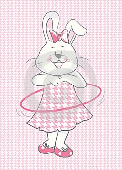Baby Rabbit girl with hulla-hoop photo