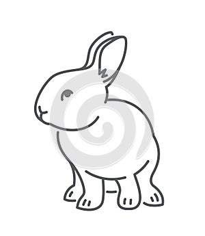 Baby rabbit simple thin line icon