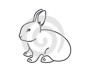 Baby rabbit simple thin line icon