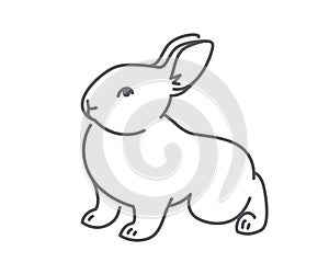 Baby rabbit simple thin line icon