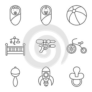 Baby related flat vector icon set