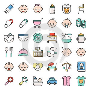 Baby related icon set