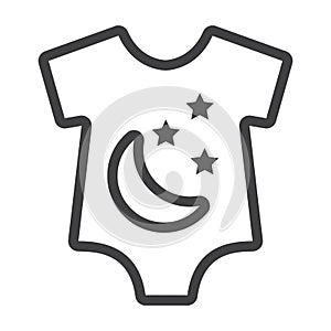 Baby romper line icon, baby clothes and kid photo