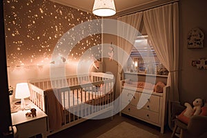 baby room, filled with sweet and cozy bedding and soft lighting