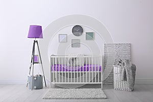 Baby room interior with crib