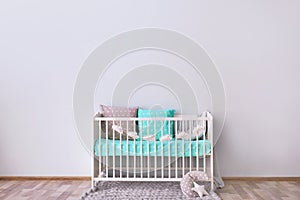 Baby room interior with crib
