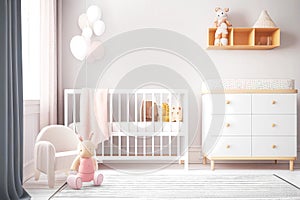 Baby room mockup interior design. Generative ai