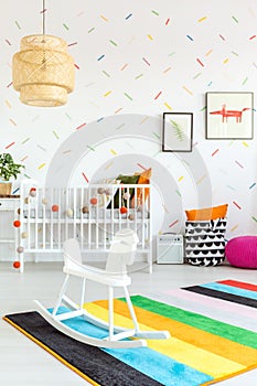 Baby room with rocking horse