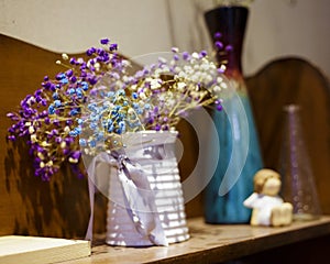baby s breath flowers in a white jug