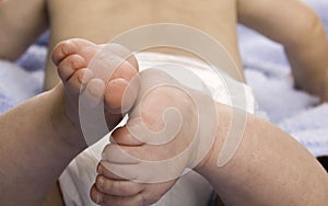 Baby's feet close up