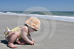 Baby's first trip to the beach