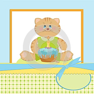 Baby's greetings card with cat