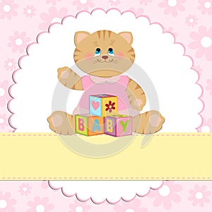 Baby's greetings card with kitty